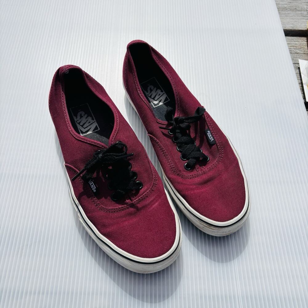 VANS Authentic Women's 10.5 Shoes Red Burgundy Sneakers Canvas Low Top Lace Up